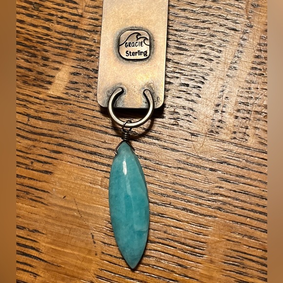 Artisan made Sterling Silver Statement necklace featuring Turquoise & Amazonite